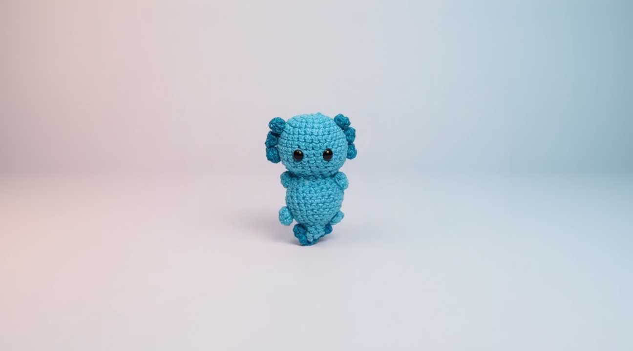 Roztomilý háčkovaný axolotl – handmade plyšák - Kitty Crochet